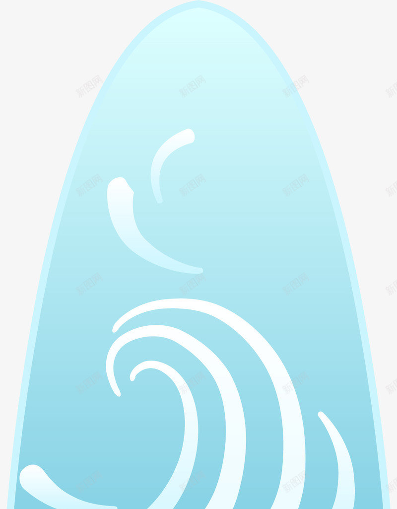 波浪样式的天蓝色冲浪板矢量图eps免抠素材_88icon https://88icon.com 冲浪专用 划桨板 扁平冲浪板 板子 水上滑板 波浪样式 浅色冲浪板 滑板姿势 矢量冲浪板 矢量图
