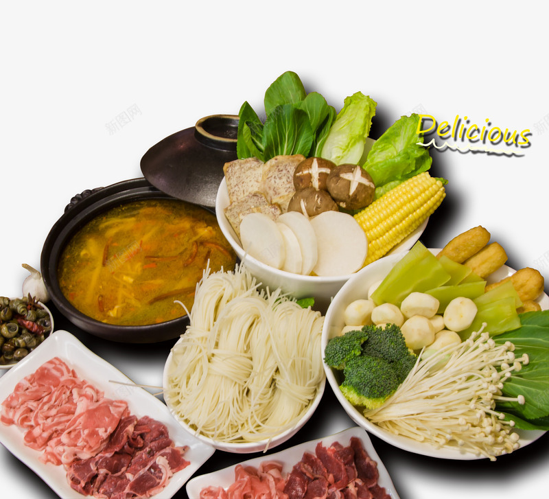 螺蛳粉食材png免抠素材_88icon https://88icon.com 油麦菜 玉米 羊肉 螺蛳粉 金针菇 食材