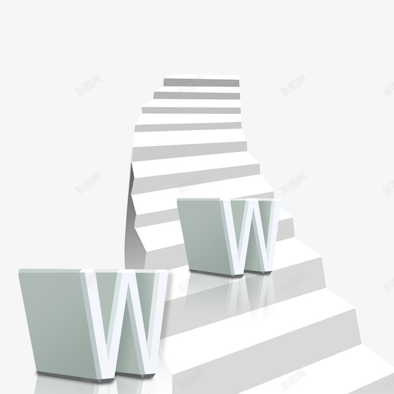 W白色阶梯psd免抠素材_88icon https://88icon.com W 互联网 楼梯 白色 科技 网络 走 进步 阶梯