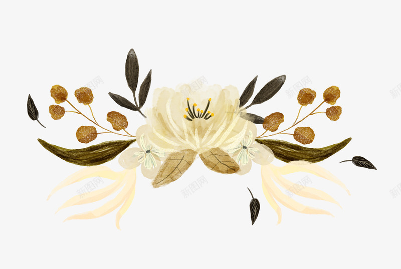 文艺清新花草海报装饰png免抠素材_88icon https://88icon.com 小清新花草装饰 文艺花草PPT制作 植物插画 海报设计 花草包装礼盒 花草插画 花草装饰