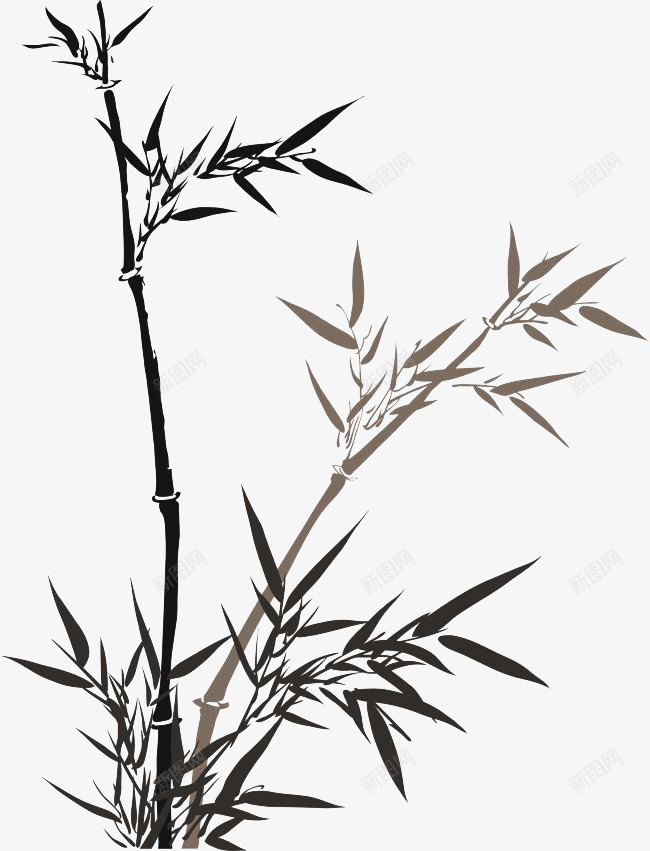竹林挺拔png免抠素材_88icon https://88icon.com 中国风 手绘 插画 树 水墨 水墨竹林 水彩 竹子 竹林 竹林剪影 黑白