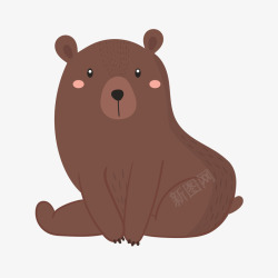 可爱动物憨厚小熊插画矢量图素材