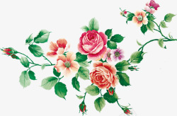 创意手绘水彩玫瑰花效果素材