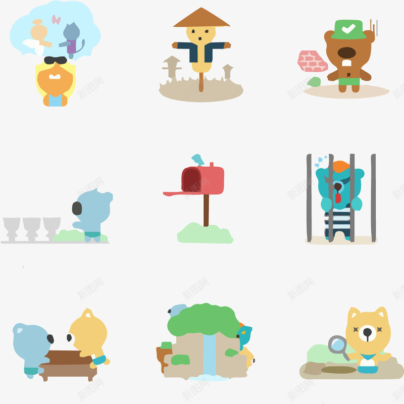 小熊稻草人插画png免抠素材_88icon https://88icon.com 信箱 免抠小熊PNG 创意 小熊 稻草人