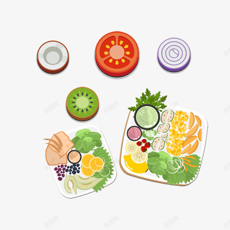 食物日系插画psd免抠素材_88icon https://88icon.com 小清新 插画人物 文艺 日系插画 绿色田园 花卉 食物日系插画