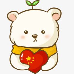 爱心中国小熊卡通素材