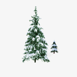 雪中的圣诞树素材