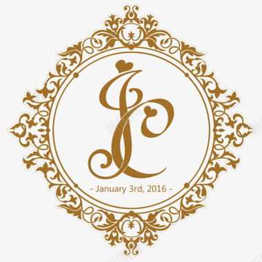 火鸡字母婚礼logo图标图标
