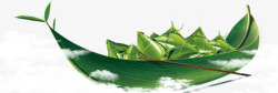 绿叶粽子船端午素材