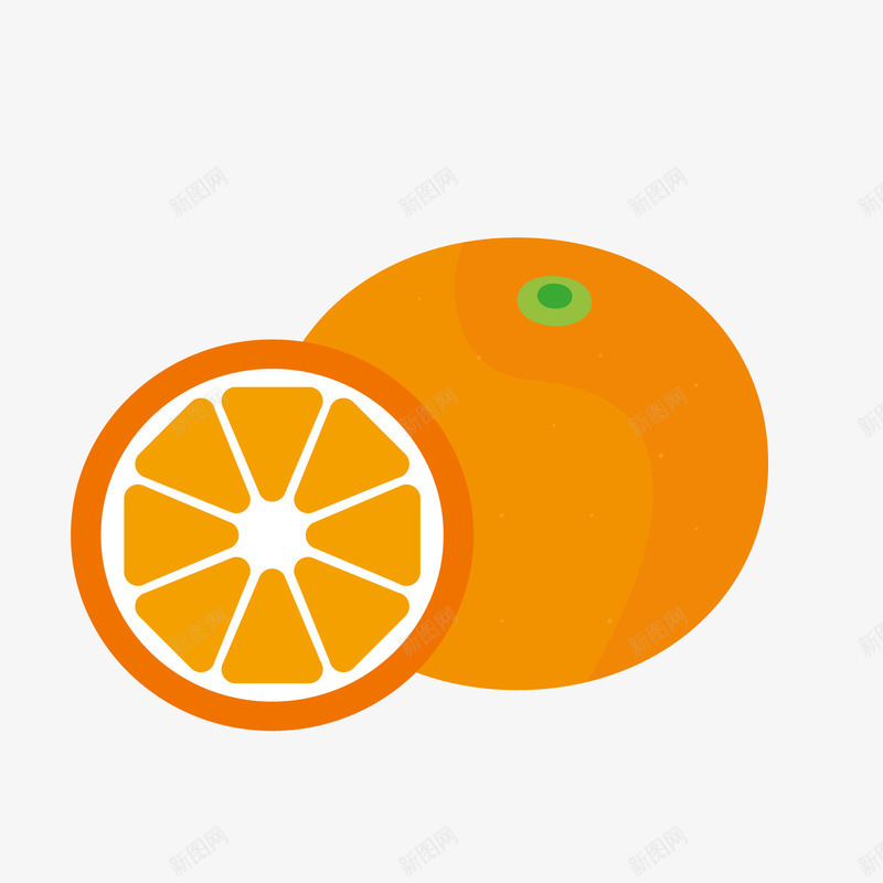 新奇士橙子背景装饰png免抠素材_88icon https://88icon.com 卡通橘子 新奇士橙子 橙色橘子 背景装饰