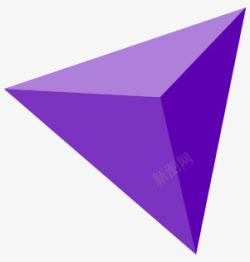 紫色3d圆锥装饰素材