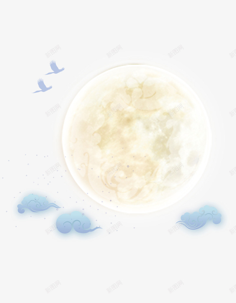 手绘可以祥云月亮图案png免抠素材_88icon https://88icon.com 中秋节日 云朵 夜晚 意境美 月亮 节日快乐