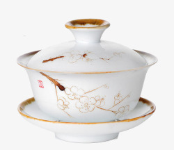 家用带盖茶杯带盖瓷器茶碗高清图片
