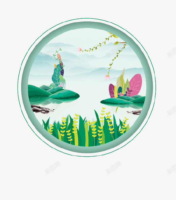 绿色清新文艺谷雨图标psd免抠素材_88icon https://88icon.com 二十四节气 传统节气 图标 文艺 清新 绿色 谷雨