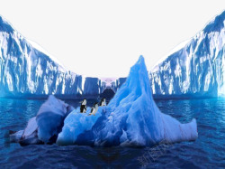 冰山上的企鹅素材