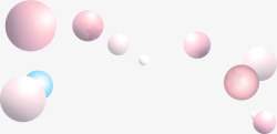 手绘粉白色圆球海报素材
