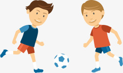 卡通踢足球小孩装饰插画素材