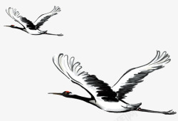 条格图案飞翔的鹤高清图片