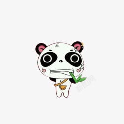 小熊猫吃竹子素材