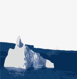 手绘海面冰山一角素材
