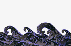 紫色清新海浪边框纹理素材