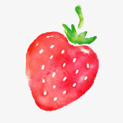 水粉手绘红色手绘草莓高清图片