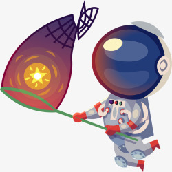 航空插画捕捉太阳的宇航员人物插画高清图片