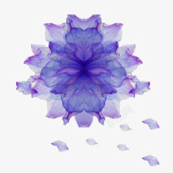 矢量花瓣紫色淡雅水墨花瓣高清图片