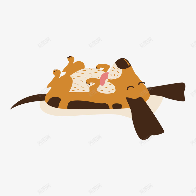 地上打滚的狗狗矢量图ai免抠素材_88icon https://88icon.com 地上打滚的狗狗 小狗 黄色小狗 矢量图