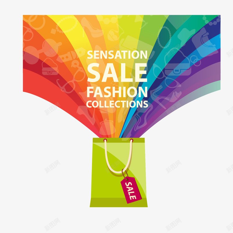 彩色促销礼袋png免抠素材_88icon https://88icon.com SALE 促销 彩色 礼袋