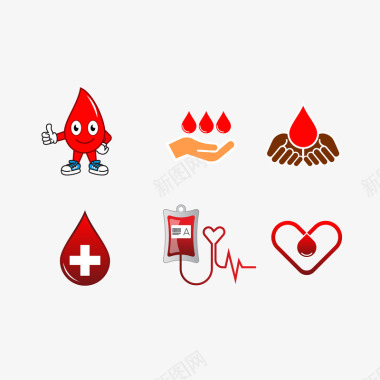 简约卡通献血捐血系列图标图标