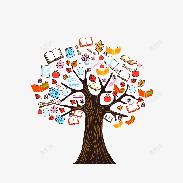 创意大树上的书本png免抠素材_88icon https://88icon.com 创意大树上的书本 学习用品 开学季元素