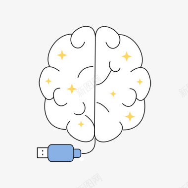 USB插头商务大数据图标图标