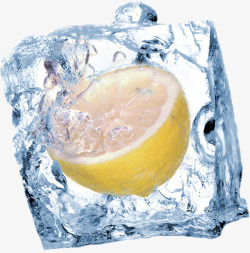 薄荷绿色水冰块夏季创意冷饮冰块创意水果柠檬高清图片