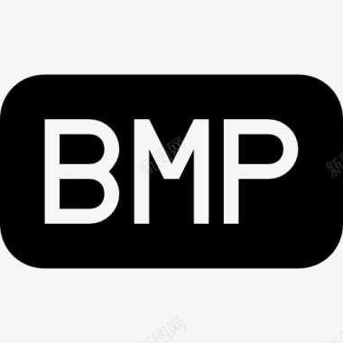 BMP图像文件接口符号的黑色圆角矩形图标图标