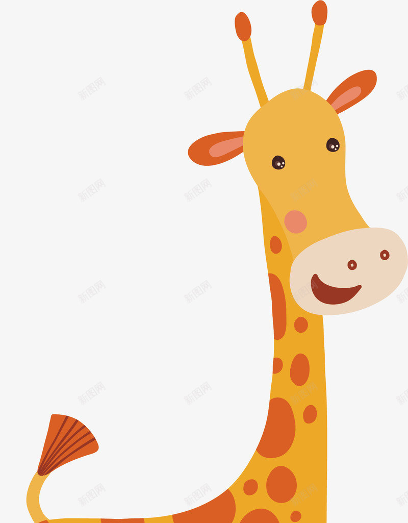 手绘卡通可爱长颈鹿png免抠素材_88icon https://88icon.com 儿童 动物插画 卡通 卡通可爱小动物 印花 图案 小动物 插图 橘色 童趣 美丽的鹿 萌 长劲鹿