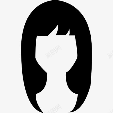 女人乌黑的长头发的形状图标图标