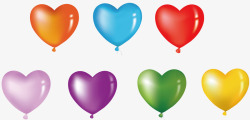 心型气球简笔画彩色缤纷心型气球高清图片