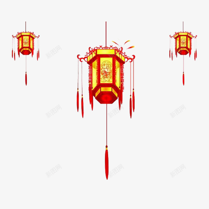 古风排布灯笼png免抠素材_88icon https://88icon.com 古风 灯笼