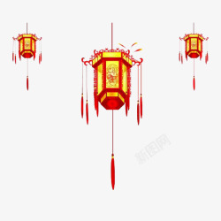 古风排布灯笼素材