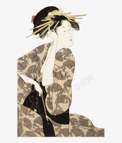 日本贵妇图素材