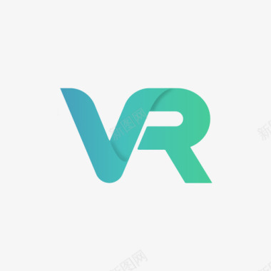科技商务人士VR字母图标图标