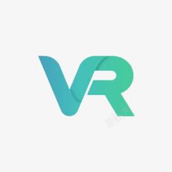简洁科技标识VR字母图标高清图片