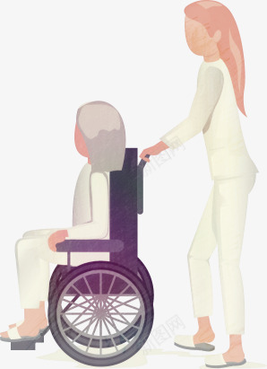 做龙椅的病人矢量图ai免抠素材_88icon https://88icon.com 医疗老人 手绘人物 护士 矢量图
