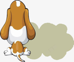 棕白色易拉罐伤心的狗狗背影高清图片