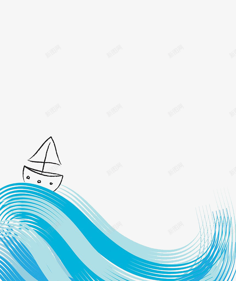手绘海浪帆船png免抠素材_88icon https://88icon.com 帆船 手绘 扬帆 杨帆 海浪 航海 起航