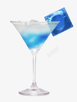 冷饮包装设计透明酒杯上挂着一个蓝色包装的避高清图片