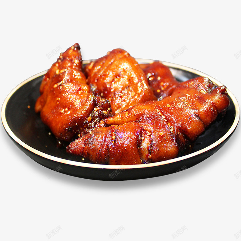 黑色盘子里的猪蹄png免抠素材_88icon https://88icon.com 猪腿肉 猪蹄 盘子 美食 黑色