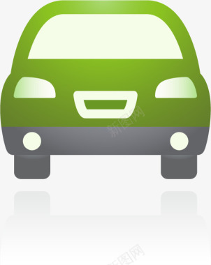商务办公车绿色小汽车图标图标