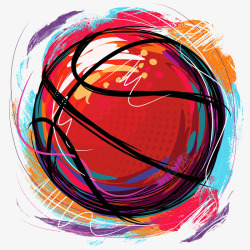水粉背景手绘篮球高清图片